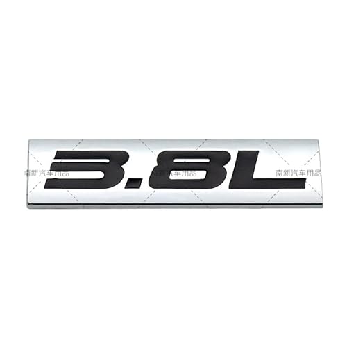 3.8L Silber schwarz Emblem 3D Auto Aufkleber LKW Decals Badge Seite Emblem Kofferraum (3.8L Silber schwarz) von Sedcar