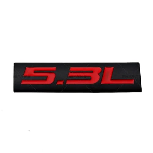 5.3L schwarz rot Auto Kofferraum Emblem 3D Car Aufkleber LKW Decals Badge Ausstoß (5.3L schwarz rot) von Sedcar