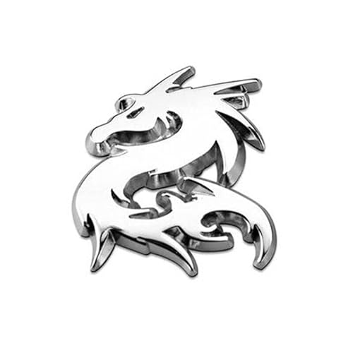 Drachen Cars Auto Emblem Zeichen Silber Links 3D Metall Motorrad Tuning von Sedcar