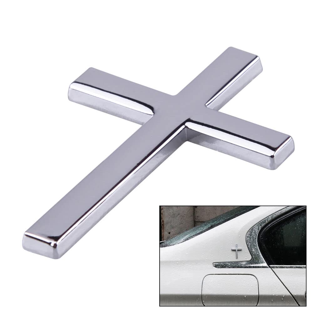 Silber Auto 3D Metall Kreuz Christian Seite Körper Emblem Abzeichen Aufkleber von Sedcar