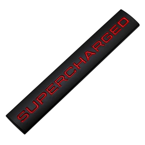 Supercharged Autoliographie Exklusives Tuning Auto Emblem Badge Car Aufkleber (Schwarz Rot-Supercharged) von Sedcar