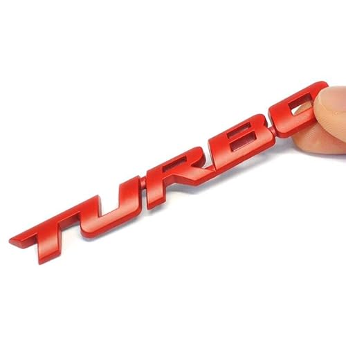 Turbo 3D Schriftzug Metall Rot Emblem Tuning Aufkleber Heck Abzeichen Auto von Sedcar