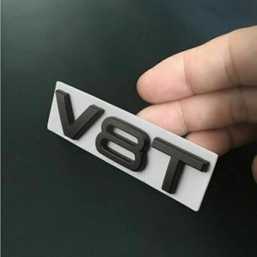 V8T Schriftzug 3D Metall Emblem Logo Sticker Aufkleber V8 T Badge schwarz matt von Sedcar