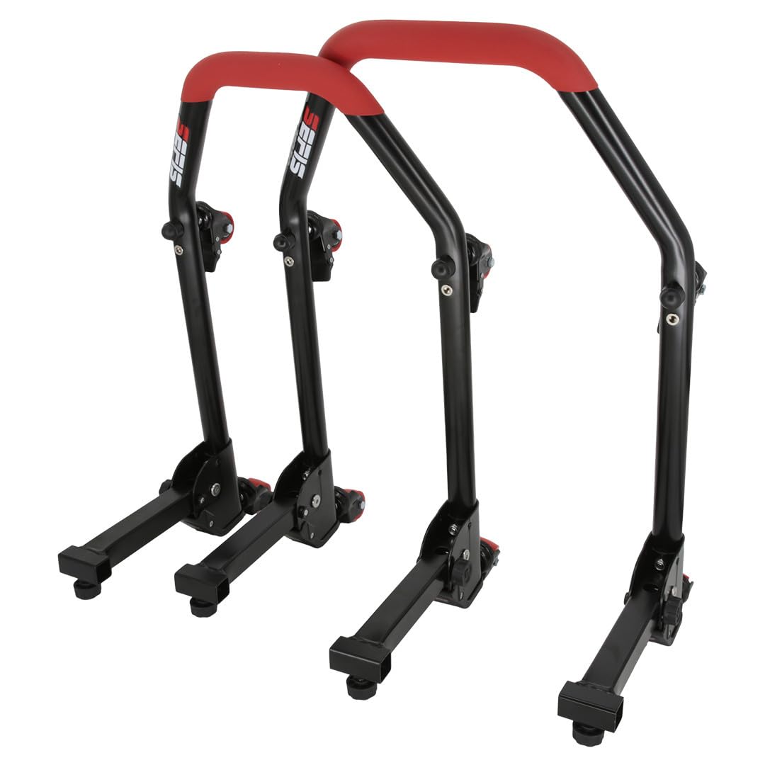 SEFIS M20U Motorradständer Set Vorder- und Hinterrad Motorradheber Serviceständer Front und Heck Motorrad montageständer hinten Motorrad ständer Set Motorrad aufbocken (Adapter: Dorn / 2in1) von Sefis moto