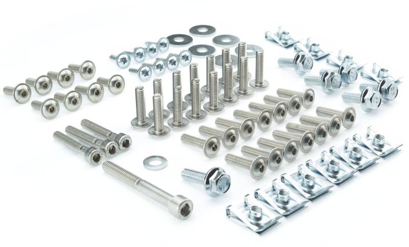 RS 125 Schraubensatz Verkleidung Schrauben 1995-2005 Schraubenset silber 10 Clipse Klemmen von SEGO