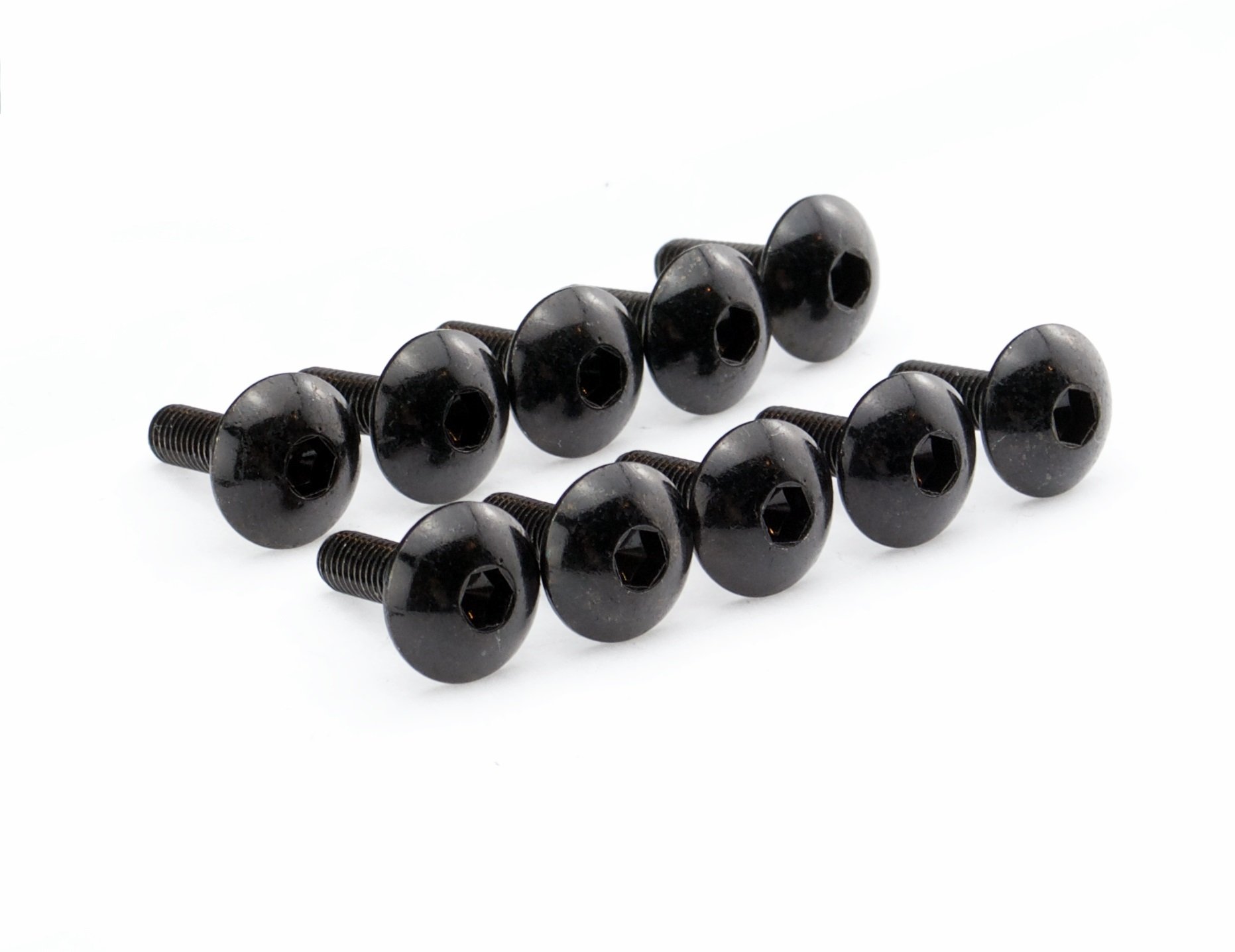 M5x12mm Linsenkopfschraube schwarz M5 Gewinde Linsenkopf breit Innensechskant - 10 Stück von SEGO