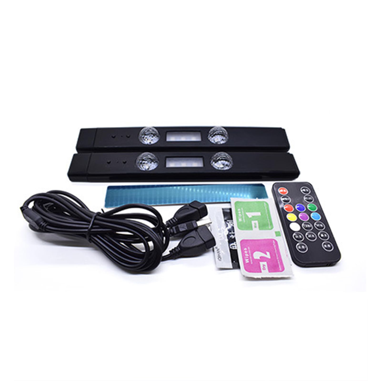 Autoatmosphäre Licht USB -Ladung Bunte LED -Stimmungsrhythmus -Schallsteuerung für die Innenpartystufe Hellschwarz PVC Shell 222 mm (A16 mit Fernbedienung) von Segrehy
