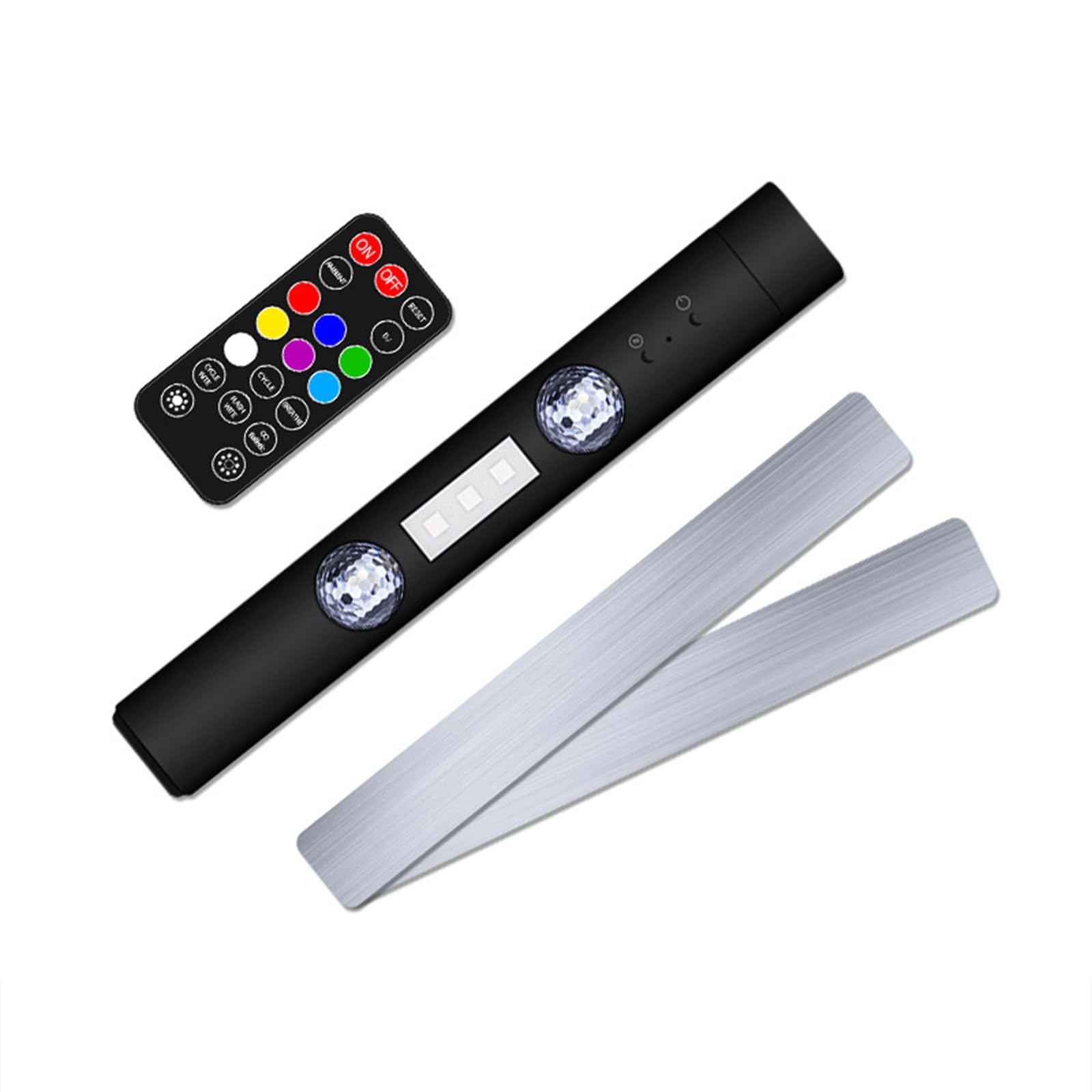 Autoatmosphäre Licht USB -Ladung Bunte LED -Stimmungsrhythmus -Schallsteuerung für die Innenpartystufe Hellschwarz PVC Shell 222 mm (D88 mit Fernbedienung) von Segrehy