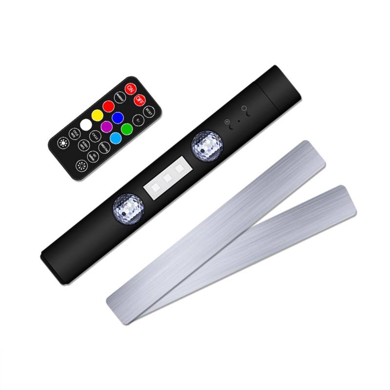 Autoatmosphäre Licht USB -Ladung Bunte LED -Stimmungsrhythmus -Schallsteuerung für die Innenpartystufe Hellschwarz PVC Shell 222 mm (D88 mit Fernbedienung) von Segrehy