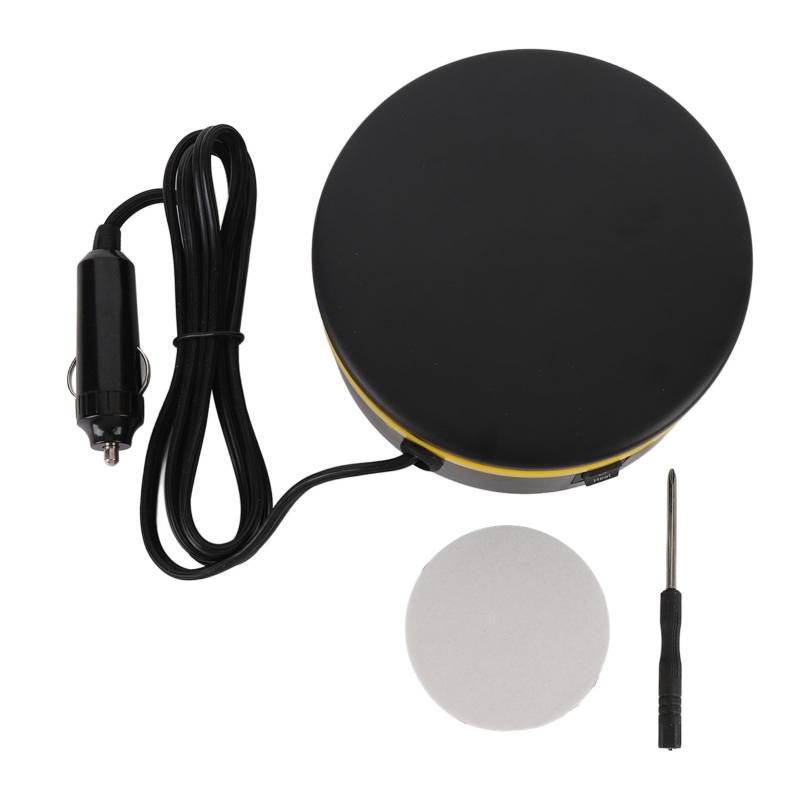 Autoheizung 12V 360 ° Rotatable leicht zu installieren Windschutzscheiben Defroster Defogger zum Antreiben von ABS-Material 320 g 12 cm Durchmesser 6-7,5 cm Höhe (Schwarzgelb) von Segrehy