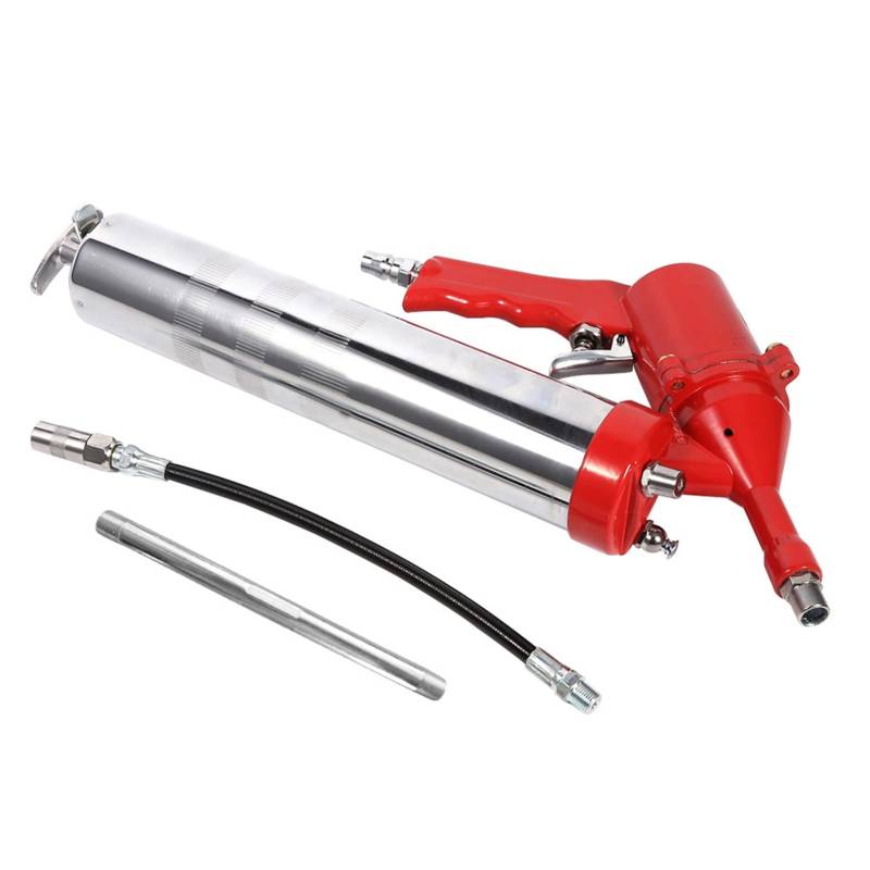 Manuelle Hande Griff Luft Pneumatische Kompressorpumpe Fette mit Verlängerung Set Home Tool für Outdoor -Verwendung rot Silber 14oz Kapazität von Segrehy