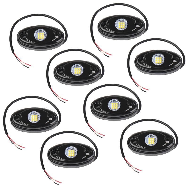Segrehy LED -Gesteinslichter IP67 wasserdichte hohe Helligkeit Multi -Farbe unter Körperrad Welllicht für LKWs Autos Abholung Motorradboot 8 Packungen (Gelb) von Segrehy