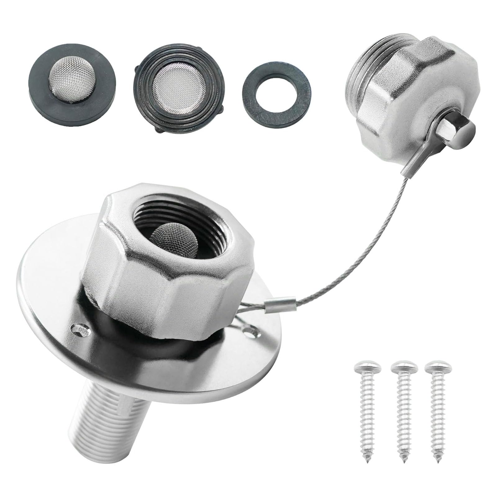 Segrehy RV City Wasser einlass Edelstahl 3 Zoll Flansch für Anhänger Boot Segrehy RV City Wasser einlass Edelstahl 3 Zoll Flansch für Anhänger Boot von Segrehy