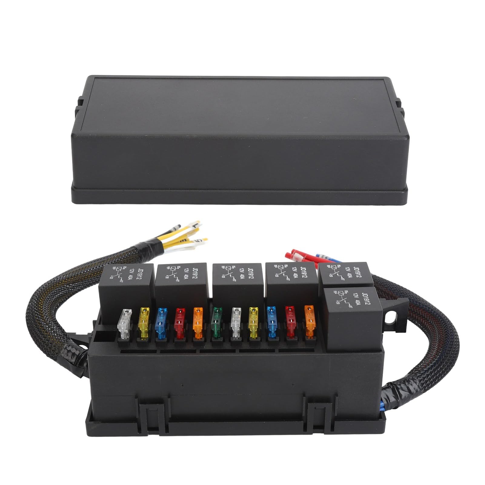 Wasserdichter Relais-Sicherungskasten, 12 V, 6 Relais, 11 ATC ATO-Sicherungssatz, wasserdichter Relaisblockkasten, Auto, Yacht, Boot Wasserdichter Relais-Sicherungskasten, 12 V, 6 Relais, 11 ATC ATO-Sicherungssatz, wasserdichter Relaisblockkasten, Auto, Yacht, Boot von Segrehy