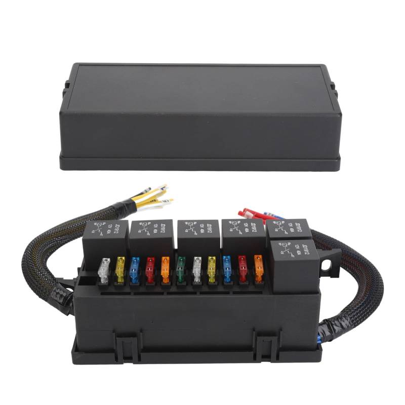 Wasserdichter Relais-Sicherungskasten, 12 V, 6 Relais, 11 ATC ATO-Sicherungssatz, wasserdichter Relaisblockkasten, Auto, Yacht, Boot von Segrehy
