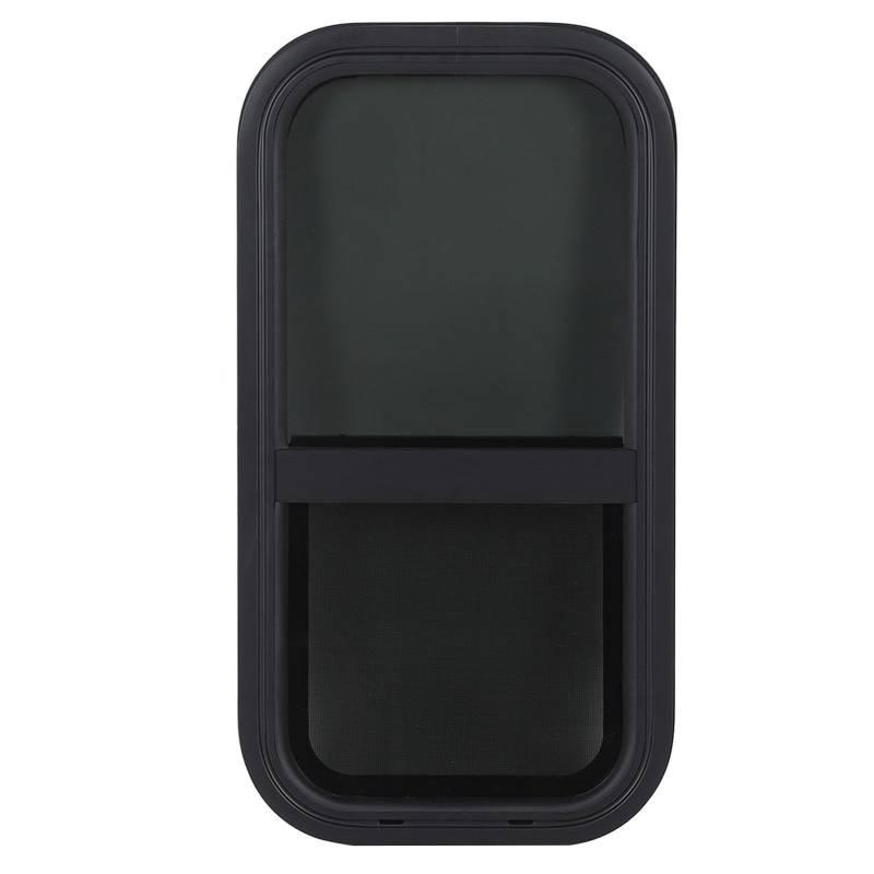 Semme RV -Fenster, Horizontaler Schieber -Aluminium -Legierungsrahmen mit Temperiertem Glas, Schwarz, Wasserdicht und -resistent für Anhänger und von Semme