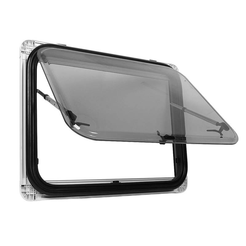 Semme Wohnmobilfenster, 800 X 500 Mm Acrylglas mit Bildschirm Sonnenschirm, Schwarzer Aluminiumlegierungrahmen für Wohnmobile, Anhänger von Semme