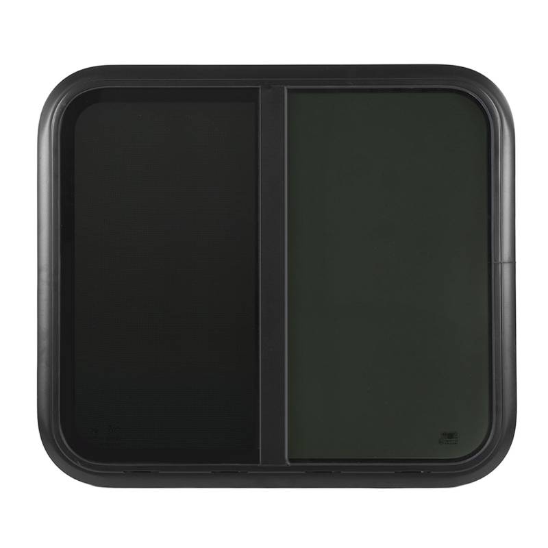 Wohnmobilfenster, Schiebefenster mit Abgerundeten Ecken und Insektenschutz, Schwarz Getöntes Hartglas, für Wohnmobil, Anhänger, Wohnmobil, Mobilheim, 800 X 600 (Für 33-38 mm/1,3-1,5 Zoll Wandstärke) von Semme