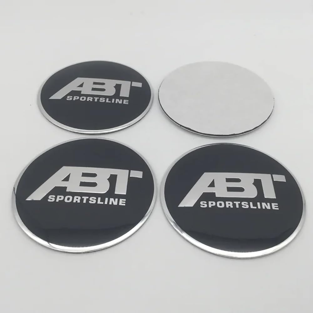 4 Stück 56mm Abzeichen-Aufkleber Radnabenkappen Radnaben-Zierkappen Aufkleber für ABT Anti Rost Autoteile dekorative Accessoires,B von SenHe