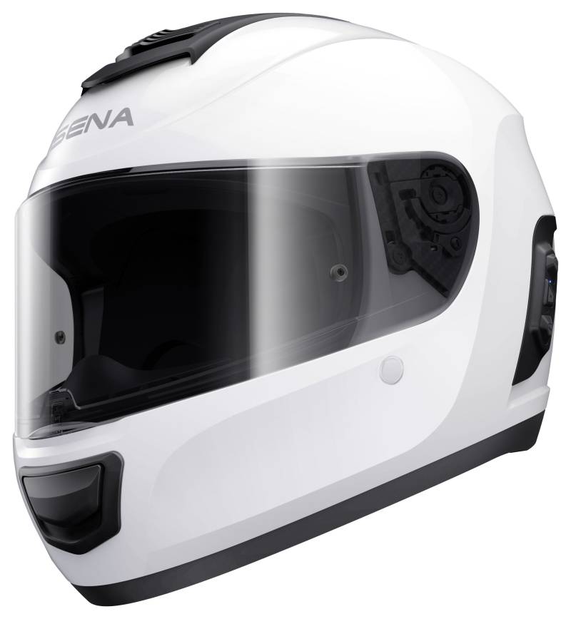 Sena Momentum, Dual - Bluetooth Helm, Integralhelm, Glossy White, Größe S, ECE von Sena