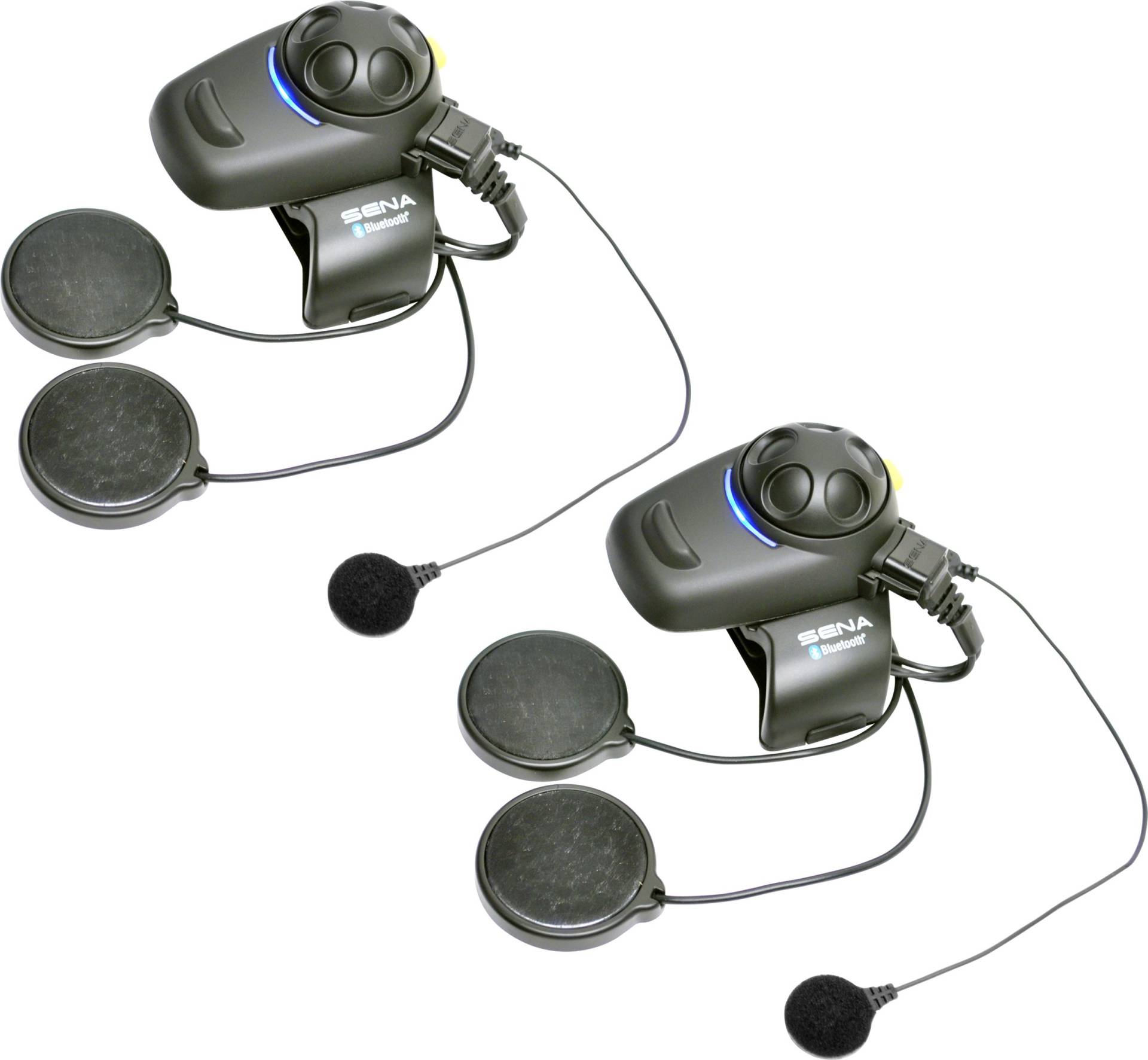 Sena SMH5D-FM-02 Bluetooth-Headset und Gegensprechanlage mit integriertem FM-Tuner für Roller und Motorräder, Doppelpack-Set für Vollvisier-Helme von Sena