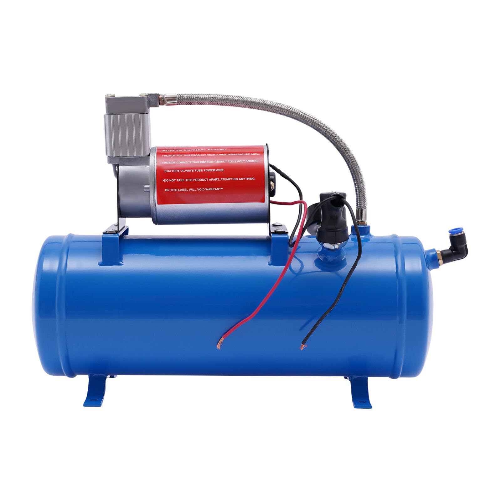 Kompressor Klein Druckluft Airbrush Kompressor Zughorn Luftkompressor Satz Tankinhalt Reifenfüller Reifenpumpe Integriertes Luftkompressorsystem,Tank 6 L, DC 12V, 150 Psi von Sengfwin