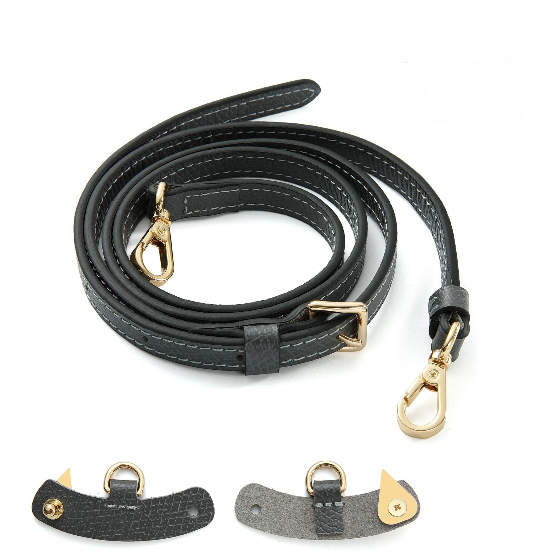 Senral Schulterriemen aus Leder für Minitaschen,Taschengurte,Marineblau,Marshmallow,Burgund,Cognac,Rot,Schwarz Gurt Mit Umrüstsatz,Goldene Hardware Senral Schulterriemen aus Leder für Minitaschen,Taschengurte,Marineblau,Marshmallow,Burgund,Cognac,Rot,Schwarz Gurt Mit Umrüstsatz,Goldene Hardware von Senral