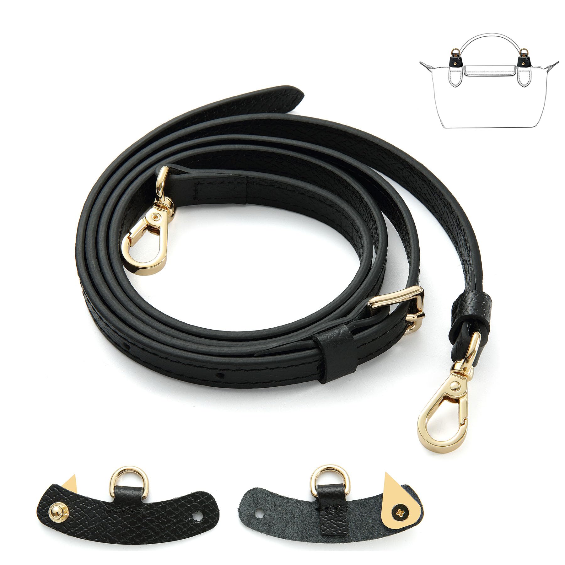Senral Schulterriemen aus Leder für Minitaschen,Taschengurte,Marineblau,Marshmallow,Burgund,Cognac,Rot,Schwarz Gurt Mit Umrüstsatz,Goldene Hardware Senral Schulterriemen aus Leder für Minitaschen,Taschengurte,Marineblau,Marshmallow,Burgund,Cognac,Rot,Schwarz Gurt Mit Umrüstsatz,Goldene Hardware von Senral