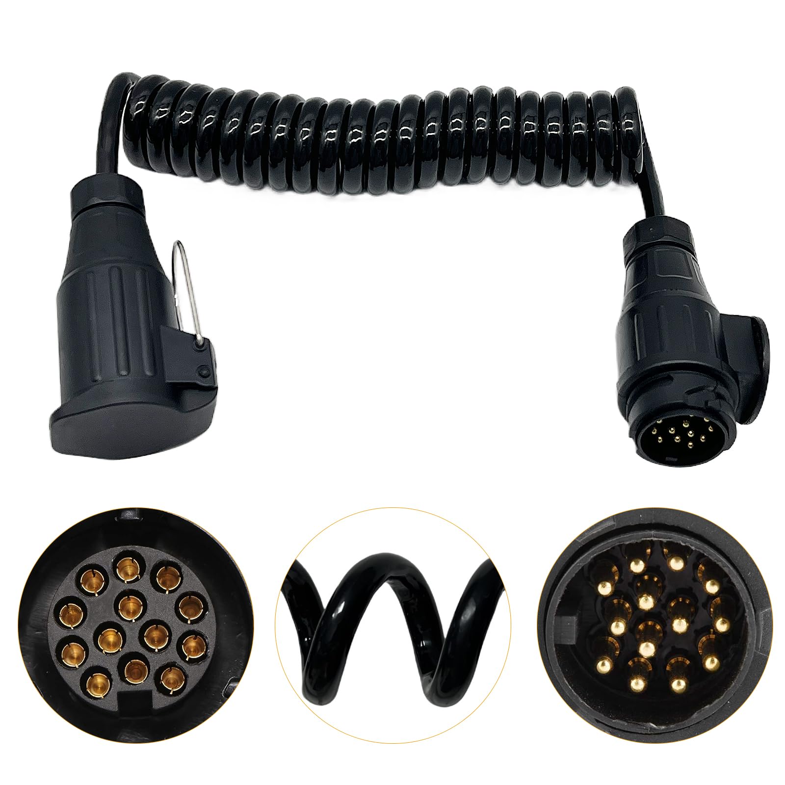 Sepzlly Spiralkabel Verlängerungskabel, 13-polig auf 13 Polig Adapter Stecker Männlich/Weibliche Stecker Verbindung 3.0m Anhängerstecker Anhängerkabel Kabeladapter für Bootstrailer Anhänger Caravan Sepzlly Spiralkabel Verlängerungskabel, 13-polig auf 13 Polig Adapter Stecker Männlich/Weibliche Stecker Verbindung 3.0m Anhängerstecker Anhängerkabel Kabeladapter für Bootstrailer Anhänger Caravan von Sepzlly