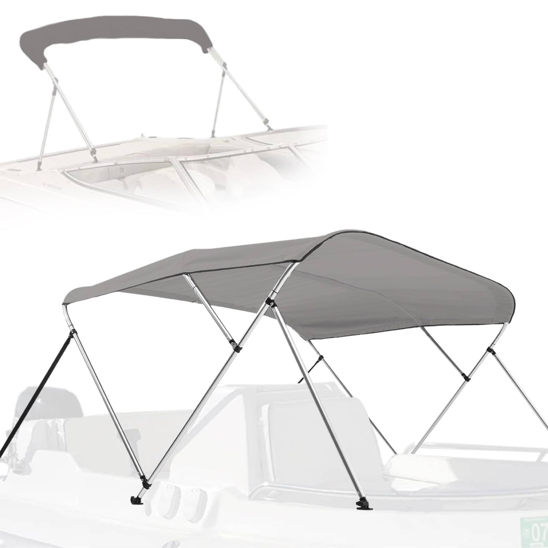 SereneLife SereneLife SLBT4GR618 wasserdichte Bimini-Abdeckung für Boote, Bimini-Oberseite, Segeltuch, 30,5 cm doppelwandiger Aluminium-Rahmen, 2 Gurte, 2 hintere Stützstangen, Aufbewahrungsstiefel, SereneLife SereneLife SLBT4GR618 wasserdichte Bimini-Abdeckung für Boote, Bimini-Oberseite, Segeltuch, 30,5 cm doppelwandiger Aluminium-Rahmen, 2 Gurte, 2 hintere Stützstangen, Aufbewahrungsstiefel, von SereneLife