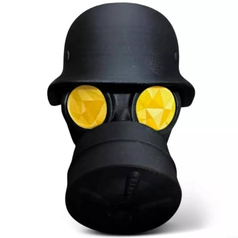 Stilvolle Abdeckung für Anhängerkupplung, 11 x 8,5 x 8 cm, Abdeckung für Abschleppwagen-Haken mit auffälligem Gasmasken-Design für verbesserte Optik (gelb) von Serenophile