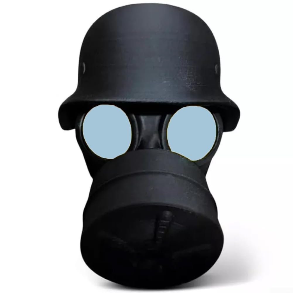 Stilvolle Abdeckung für Anhängerkupplung, 11 x 8,5 x 8 cm, Abdeckung für Abschleppwagen-Haken mit auffälligem Gasmasken-Design für verbesserte Optik (weiß) von Serenophile