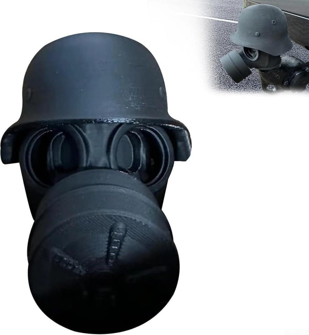 Stilvolle Abdeckung für Anhängerkupplung, 11 x 8,5 x 8 cm, Abschleppwagen-Hakenabdeckung mit auffälligem Gasmasken-Design für verbesserte Optik (schwarz) von Serenophile