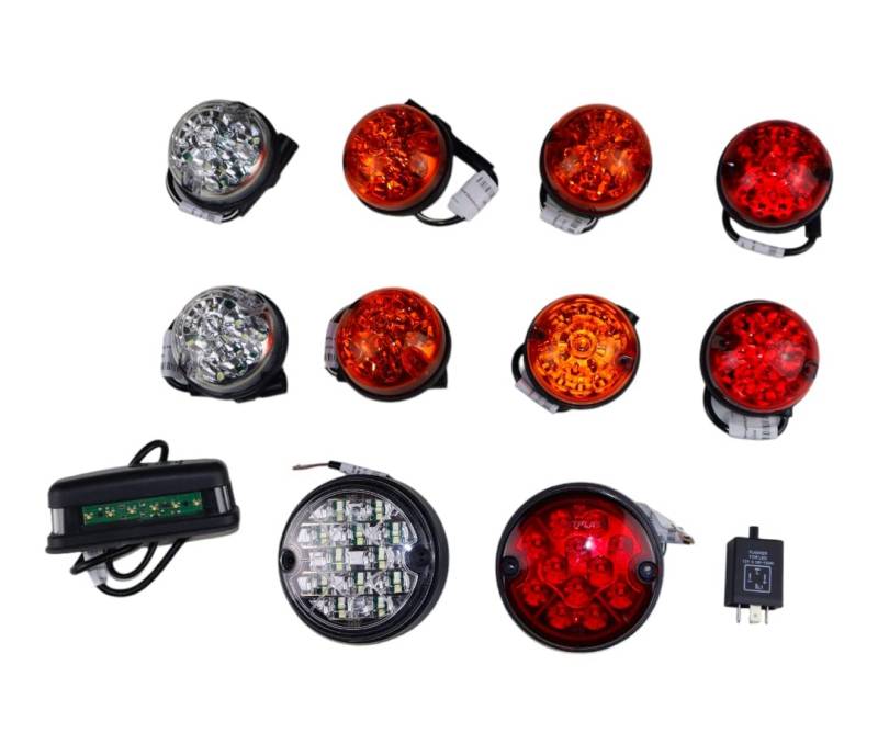 Sertplas Defender LED Scheinwerfer Farbe, Led Licht Upgrade kit, Led Lampe 12 Teile, Deluxe Set Beleuchtung mit E-Zertifikat für Defender Off-Road td4,td5 90/110 von Sertplas