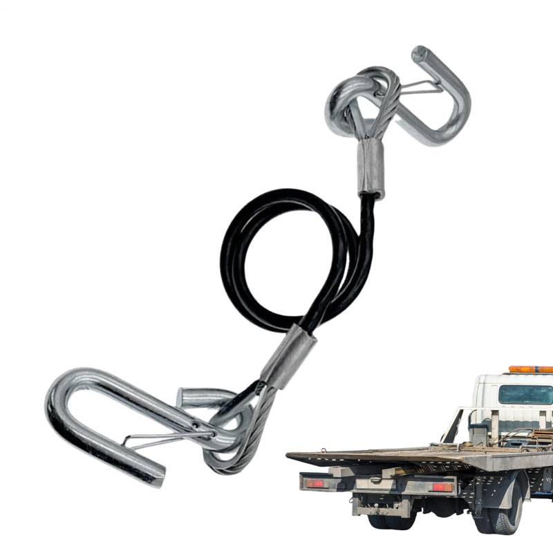 Setauoo Anhänger-Bremskabel | Federabschleppsicherheitsgurt, 68,9 cm - 139,7 cm, sicheres Seil mit S-Haken, verstellbares Abschleppzubehör für Wohnmobile, Wohnmobile und LKW von Setauoo