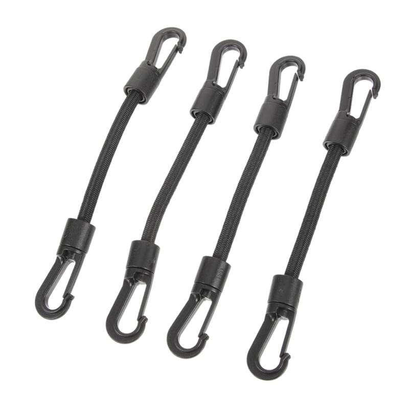 Sewroro 4 Stück Elastischer Schnurhaken Tragbarer Zurrgurt Multifunktionshaken Seilgurte Campingseil Polyester Stoßdämpfer Kajak Zurrgurt Campingzubehör Outdoor Zubehör Pom von Sewroro