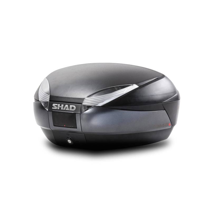 Shad D0B48100 Top-Case mit Universal Halter und Rückstrahler, 48 Liter, Schwarz von SHAD