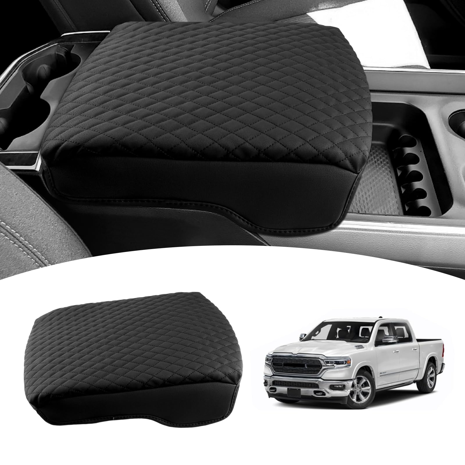 Shademax Benutzerdefinierte Passform für Mittelkonsole Abdeckung Dodge Ram 1500 2019 2020 2021 2022 2023 Armlehne Kissen Pad Bezug PU Leder Ram Zubehör Anti-Scratch Schwarz Shademax Benutzerdefinierte Passform für Mittelkonsole Abdeckung Dodge Ram 1500 2019 2020 2021 2022 2023 Armlehne Kissen Pad Bezug PU Leder Ram Zubehör Anti-Scratch Schwarz von Shademax