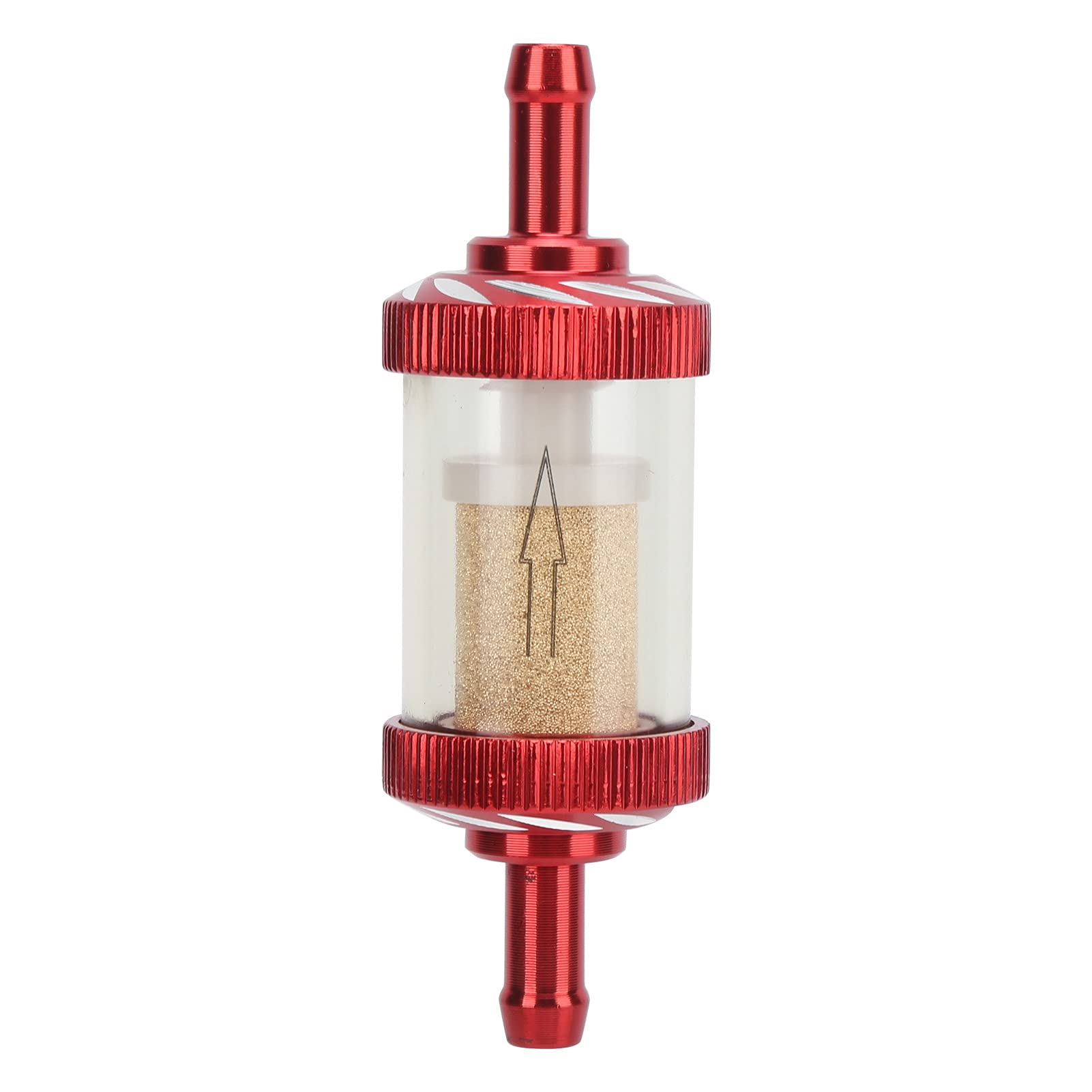 Motorrad-Benzinfilter, Carving Hitzebeständigkeit Motorrad-Kraftstofffilter Inline-Kraftstoff-Gas-Filter Gas-Kraftstoff-Filter für Motorräder mit 6 mm Durchmesser(rot) von Shanrya