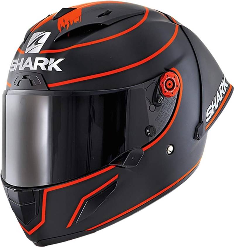 SHARK Herren NC Motorrad Helm, Schwarz/Rot, S von SHARK