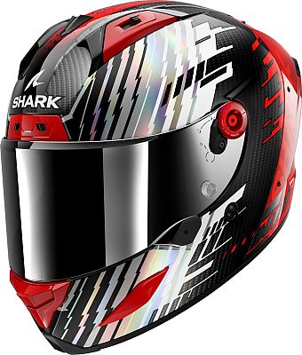 Shark Aeron Edgy, Integralhelm - Carbon/Rot/Silber - XXL von Shark