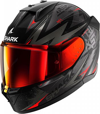 Shark D-Skwal 3 Blast-R, Integralhelm - Matt Schwarz/Grau/Rot - S von Shark