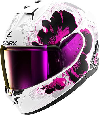 Shark D-Skwal 3 Mayfer, Integralhelm - Weiß/Violett/Dunkelgrau - S von Shark