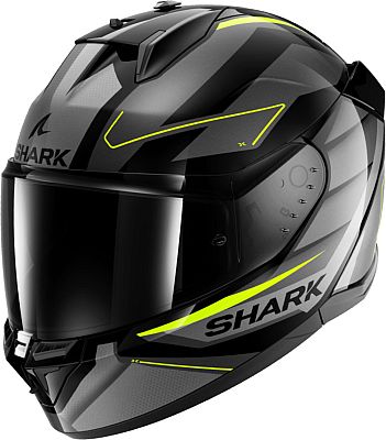 Shark D-Skwal 3 Sizler, Integralhelm - Grau/Schwarz/Neon-Gelb - L von Shark