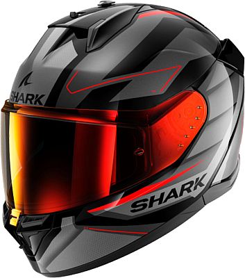 Shark D-Skwal 3 Sizler, Integralhelm - Grau/Schwarz/Rot - L von Shark