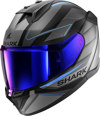 Shark D-Skwal 3 Sizler, Integralhelm - Matt Schwarz/Dunkelgrau/Blau - L von Shark