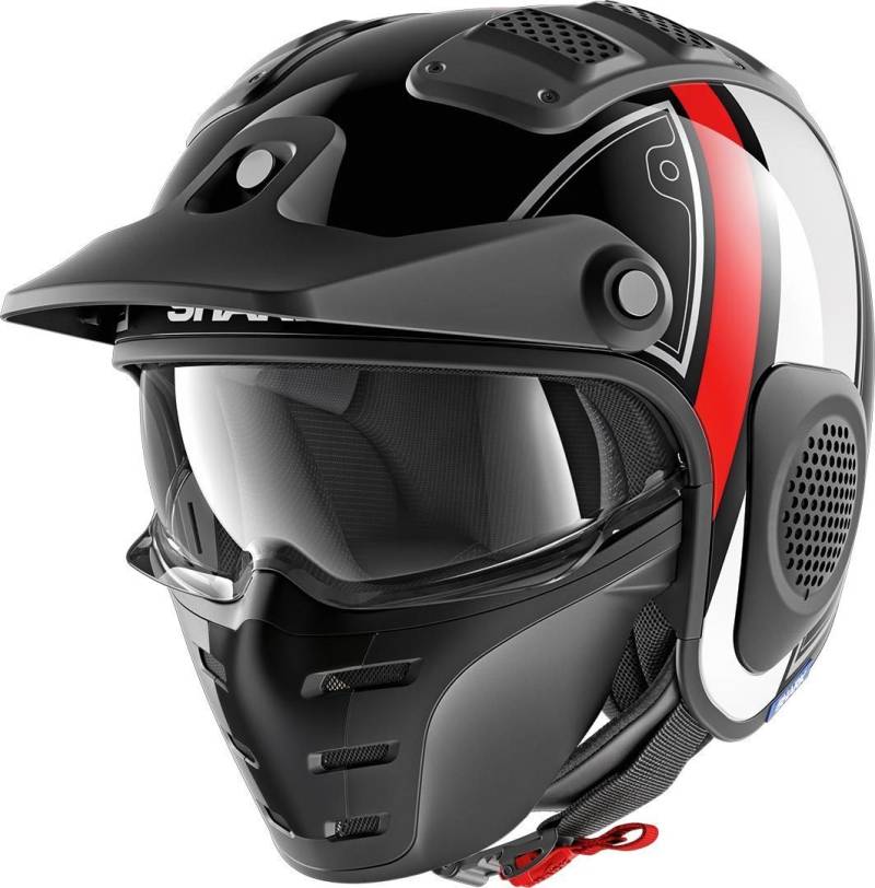 SHARK Motorradhelm X-DRAK TERRENCE KWR, Schwarz/Weiss/Rot, XS von SHARK