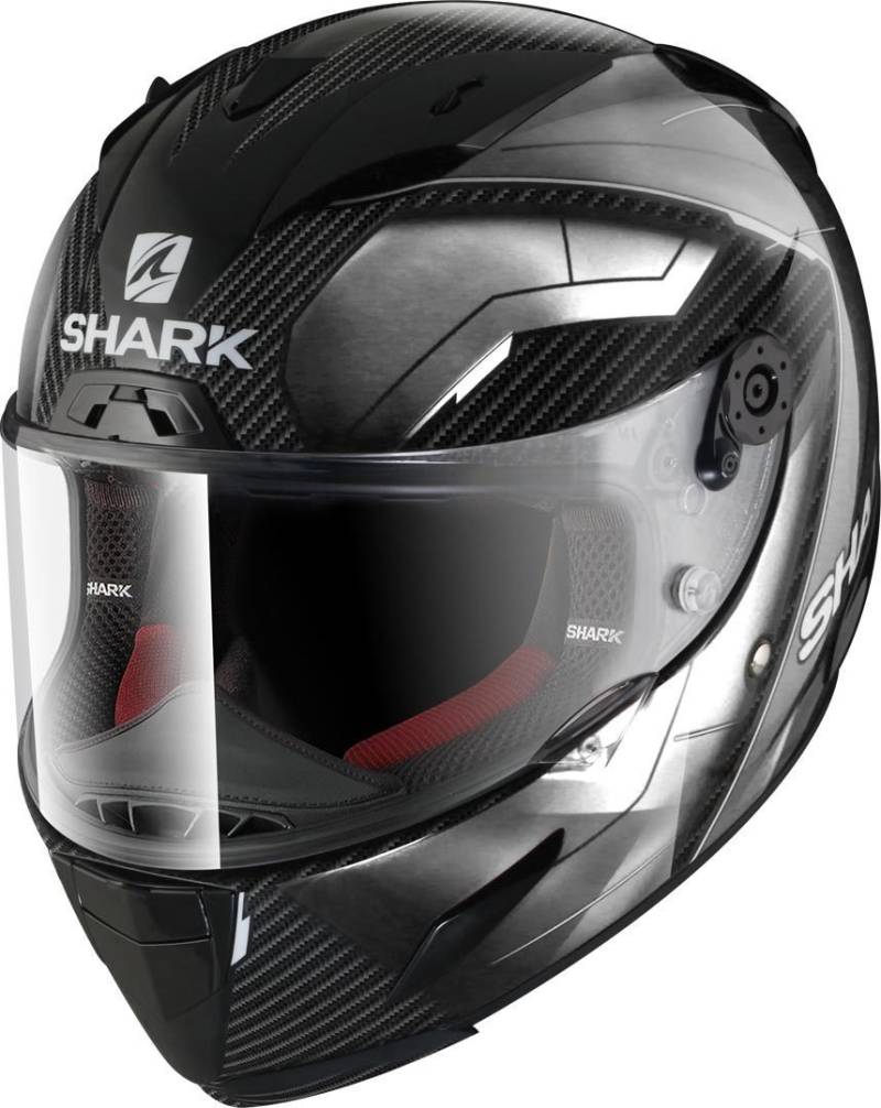Shark Motorradhelm Hark Race-R PRO Carbon Deager, Schwarz/Weiß, Größe XS von SHARK