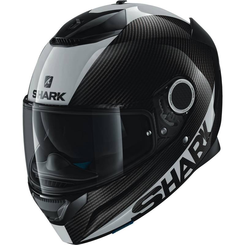SHARK Motorradhelm Hark Spartan Carbon Skin, Schwarz/Weiß, Größe XS von SHARK