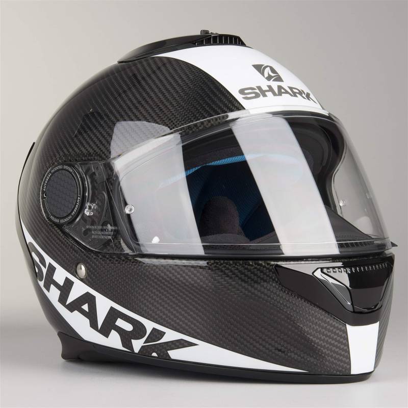 SHARK Motorradhelm Hark Spartan Carbon Skin, Schwarz/Weiß, Größe XS von SHARK